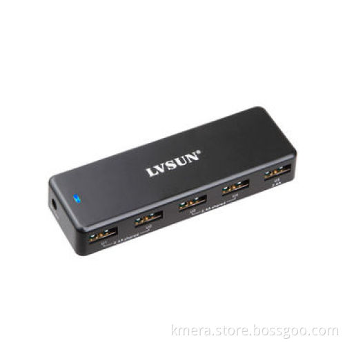 36W Portable Mobile Phone Charger w/5 Independent USB Ports, Charge 5 iPhone or 3 iPad SimultaneousNew